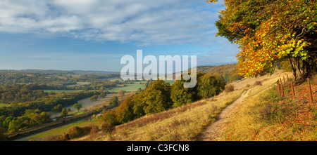 Herbst-Blick vom Denbies Hang Dorking North Downs Surrey Stockfoto