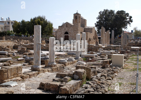 Die Ruinen von den römischen und byzantinischen 12. Jahrhundert Kirche von Agia Kyriaki in Paphos Stockfoto