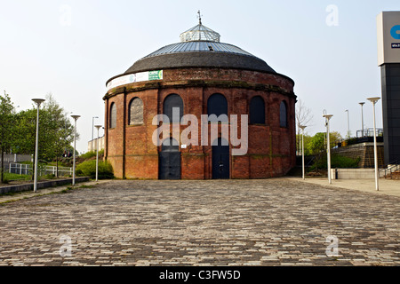 Süd-Rotunde, ehemaliger Eingang in Glasgow Harbour Tunnel, die unterhalb des Flusses Clyde lief Stockfoto