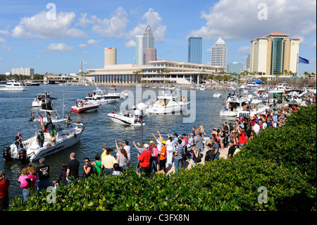 Menge an Tampa Gasparilla Piraten Festival Florida Stockfoto