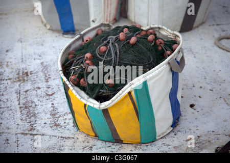 Fischernetze in einer Tasche Stockfoto