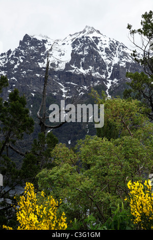 Blick auf die Anden-Gebirge, in der Nähe von San Carlos de Bariloche, Patagonien, Argentinien, Südamerika. Stockfoto