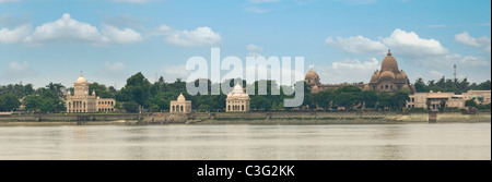 Tempel an der Waterfront, Dakshineswar Kali Tempel, Hooghly River, Kolkata, Westbengalen, Indien Stockfoto