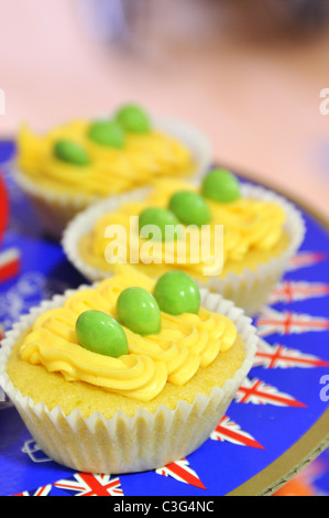 Hausgemachte Muffins feiert die königliche Hochzeit, 2011. Stockfoto