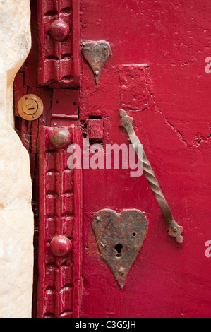 Nahaufnahme einer Tür in Sarlat, Dordogne Aquitanien Frankreich Stockfoto