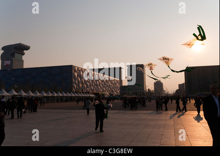 Watercube nationale Schwimmzentrum von PTW Architects und ARUP, 2008 Olympic Green, Peking, China, Asien. Stockfoto