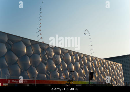 Watercube nationale Schwimmzentrum von PTW Architects und ARUP, 2008 Olympic Green, Peking, China, Asien. Stockfoto
