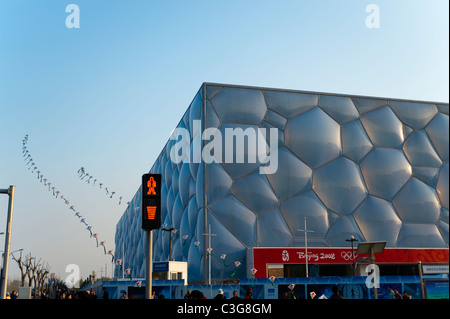Watercube nationale Schwimmzentrum von PTW Architects und ARUP, 2008 Olympic Green, Peking, China, Asien. Stockfoto