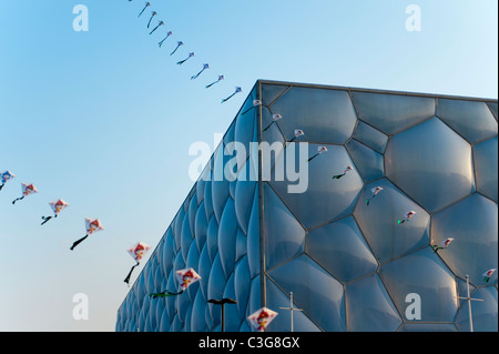 Watercube nationale Schwimmzentrum von PTW Architects und ARUP, 2008 Olympic Green, Peking, China, Asien. Stockfoto