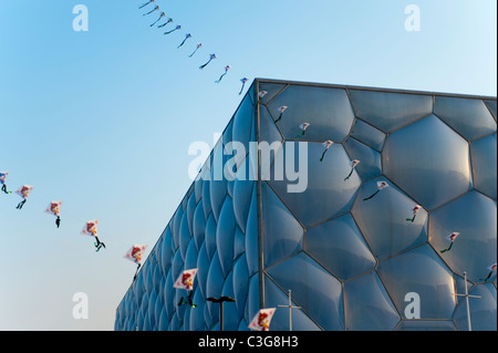 Watercube nationale Schwimmzentrum von PTW Architects und ARUP, 2008 Olympic Green, Peking, China, Asien. Stockfoto