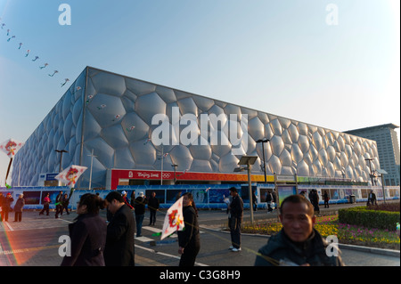 Watercube nationale Schwimmzentrum von PTW Architects und ARUP, 2008 Olympic Green, Peking, China, Asien. Stockfoto