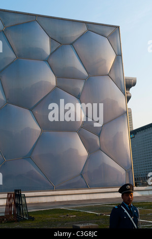 Watercube nationale Schwimmzentrum von PTW Architects und ARUP, 2008 Olympic Green, Peking, China, Asien. Stockfoto