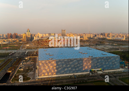 Watercube nationale Schwimmzentrum von PTW Architects und ARUP, 2008 Olympic Green, Peking, China, Asien. Stockfoto