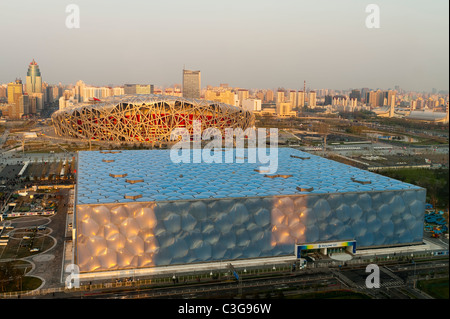 Watercube nationale Schwimmzentrum von PTW Architects und ARUP, 2008 Olympic Green, Peking, China, Asien. Stockfoto