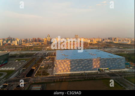 Watercube nationale Schwimmzentrum von PTW Architects und ARUP, 2008 Olympic Green, Peking, China, Asien. Stockfoto