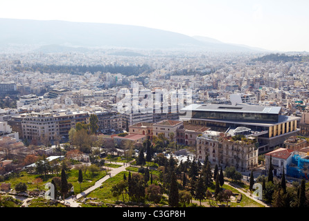 Blick auf Akropolis-Museum, Athen, Griechenland Stockfoto