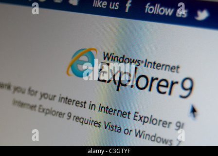 Ein Foto-Illustration von Microsoft Internet Explorer-Website Stockfoto