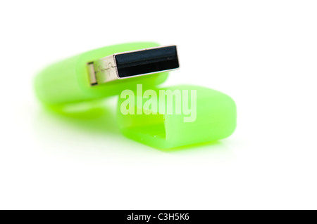 USB-Flash-Laufwerk auf weiß Stockfoto