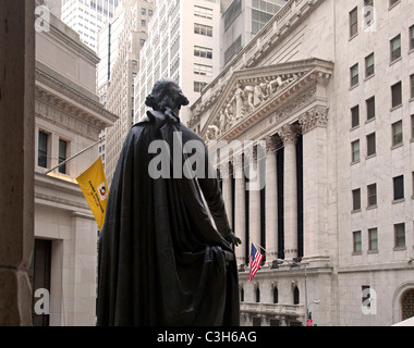 Statue von George Washington Wall Street New York City Stockfoto