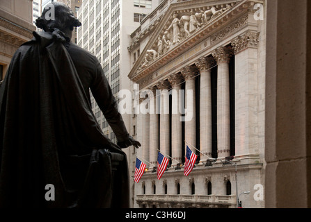 Statue von George Washington Wall Street New York City Stockfoto