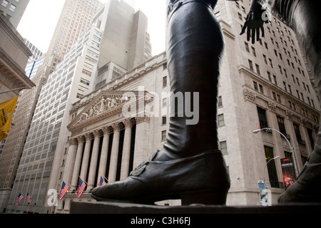 Statue von George Washington Wall Street New York City Stockfoto