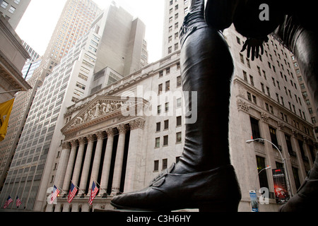 Statue von George Washington Wall Street New York City Stockfoto