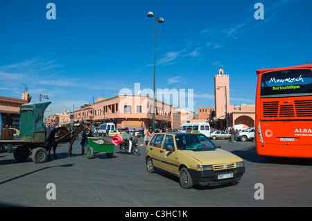 Verkehr in Medina die ummauerte Altstadt Marrakesch zentralen Marokko Afrika Stockfoto