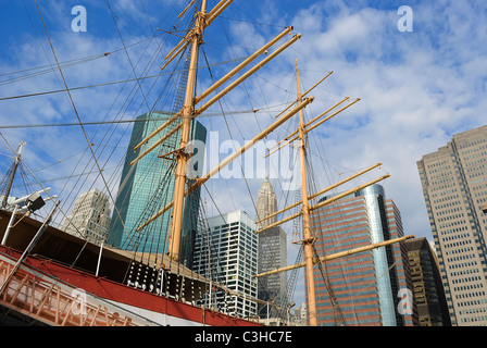 South Street Seaport ist eine historische Hafenstadt in Lower Manhattan. Stockfoto