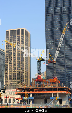 Die Bauarbeiten an dem das World Trade Center in New York City. 1. September 2010. Stockfoto