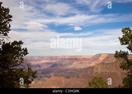 Blick vom Grandview Point entlang des South Rim des Grand Canyon National Park, Arizona, USA. Stockfoto