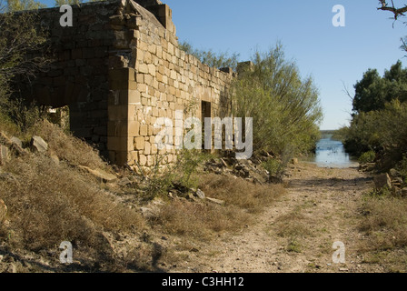 Ruinen von einem Sandsteinbau in Guerrero Viejo, Tamaulipas, Mexiko Stockfoto