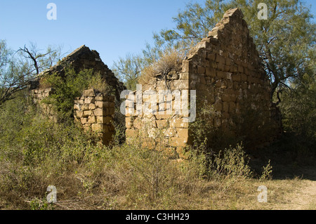 Ruinen einer Sandstein-Residenz in Guerrero Viejo, Tamaulipas, Mexiko Stockfoto