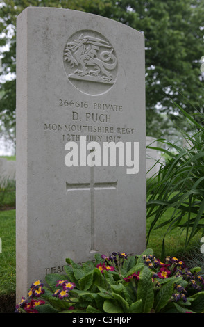 Essex Farm Friedhof und Standort, Ypern, Belgien. Stockfoto