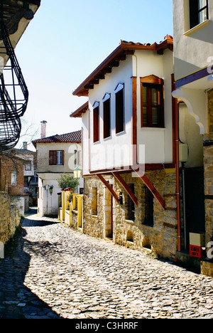 Traditionelles Steinhaus in Kastoria Stadt (Mazedonien, Griechenland) Stockfoto