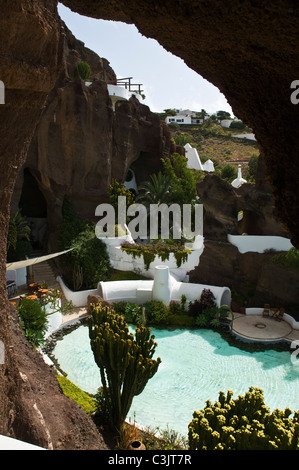 dh Lagomar House Museum NAZARET LANZAROTE Lagomar Museum der Casa Sharif Omar Sharifs Haus-Garten-pool Stockfoto