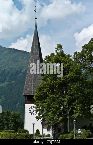 Evangelische Kirche in Wengen Schweiz Stockfoto