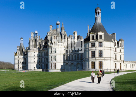 Der Nord-Westfassade des Chateau de Chambord, Val de Loire, Touraine, Frankreich Stockfoto