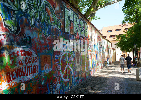 John Lennon-Graffiti Wall in Prag, Tschechische Republik Stockfoto