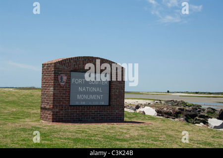 Charleston, South Carolina Fort Sumter Nationalmonument. Stockfoto