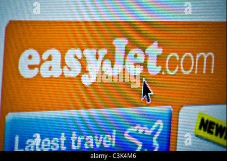 Nahaufnahme von der EasyJet-Logo, wie auf ihrer Website zu sehen. (Nur zur redaktionellen Verwendung: print, TV, e-Book und redaktionelle Webseite). Stockfoto