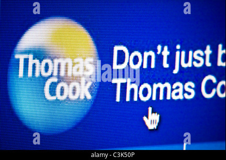 Nahaufnahme von der Thomas Cook-Logo auf ihrer Website gesehen. (Nur zur redaktionellen Verwendung: print, TV, e-Book und redaktionelle Webseite). Stockfoto