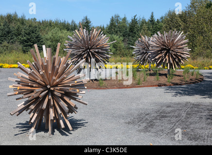 Innovative Gartenentwürfe sind bei der jährlichen Gartenfest in Reford Gärten an der Internationalen Gartenschau präsentiert. Stockfoto