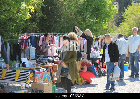 Sonnigen Tag auf einem Flohmarkt in charlottenlund entfernt, nahe Kopenhagen, Dänemark Stockfoto