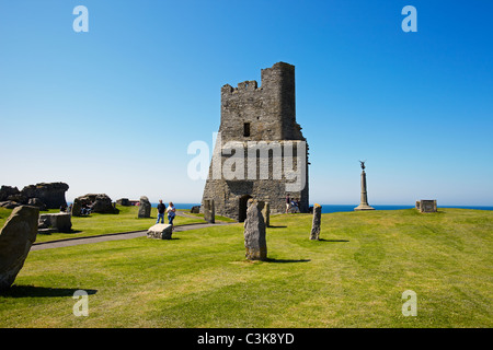 Aberystwyth, Ceredigion, Wales, Aberystwyth Castle, Großbritannien Stockfoto