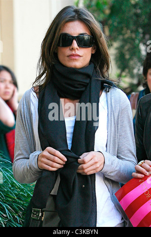 Italienische Model und Schauspielerin Elisabetta Canalis shopping in Hollywood mit einem Freund in Los Angeles, Kalifornien - 02.12.09 Stockfoto