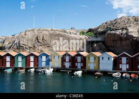 Fischerhütten, Smogen, Bohuslan, Schweden. Stockfoto