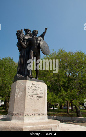 Charleston, South Carolina. Die Batterie, White Point Gardens. Civil War memorial Stockfoto