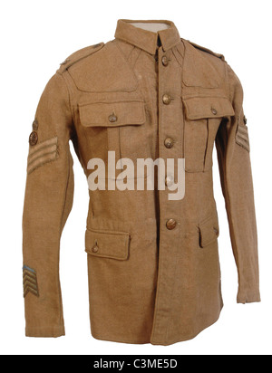Ein sehr seltenes Beispiel für eine Tunika badged, Sergeant von britischen Soldaten im ersten Weltkrieg verwendet. WW1. Stockfoto
