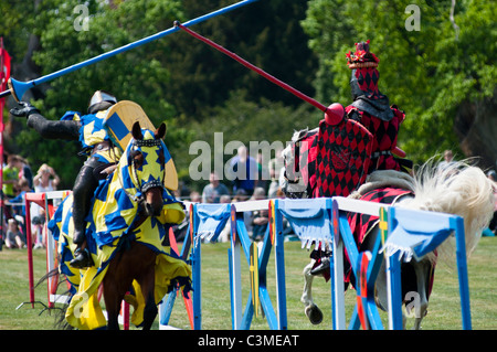 Ritter Ritterturniere im Blenheim Palace, Oxfordshire, Vereinigtes Königreich Stockfoto