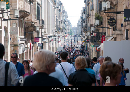 Rue Sainte-Catherine in der Stadt Bordeaux, Frankreich-Europa-EU Stockfoto